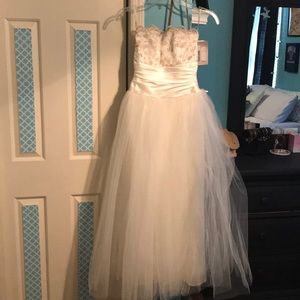 NWT - white with gold prom gown